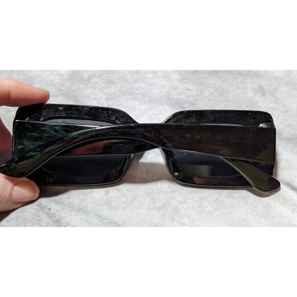 Free People Retro Mod Black Rectangular Sunglasses - Picture 7 of 8